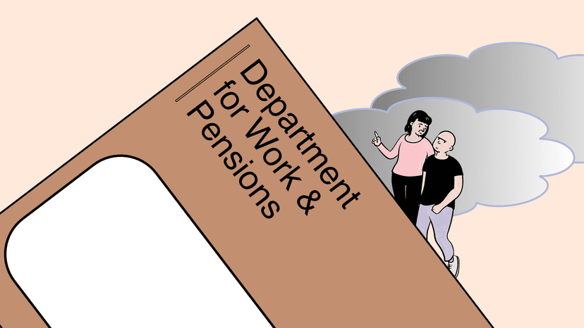 Form and laptop on a table with notes